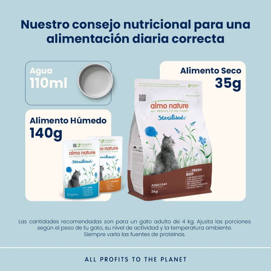 2 kg Almo Nature Sterilised de Ternera pienso  para gatos, , large indicador imagen numero 3